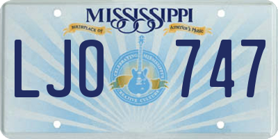 MS license plate LJO747