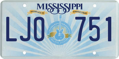 MS license plate LJO751