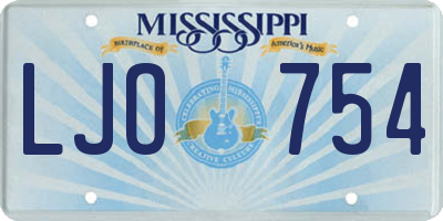 MS license plate LJO754