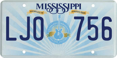 MS license plate LJO756
