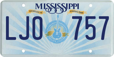 MS license plate LJO757