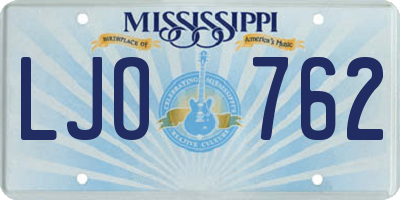 MS license plate LJO762