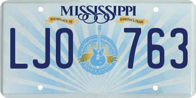 MS license plate LJO763