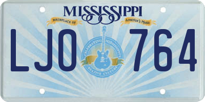 MS license plate LJO764