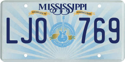 MS license plate LJO769