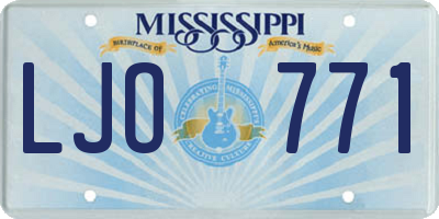 MS license plate LJO771