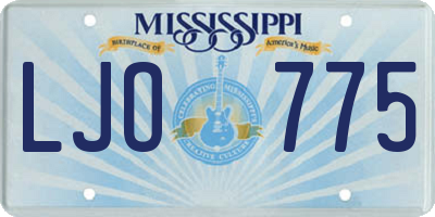 MS license plate LJO775