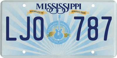 MS license plate LJO787