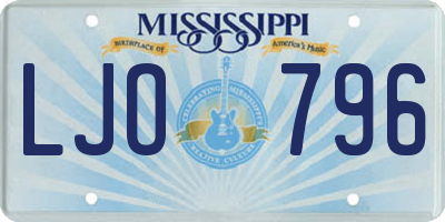 MS license plate LJO796