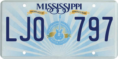 MS license plate LJO797