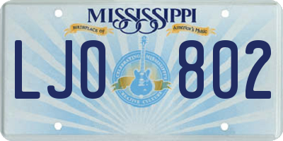 MS license plate LJO802