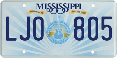 MS license plate LJO805