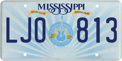 MS license plate LJO813