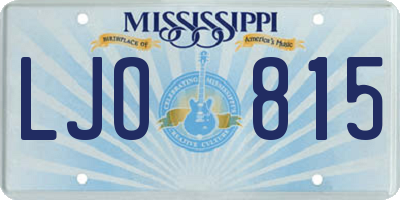 MS license plate LJO815