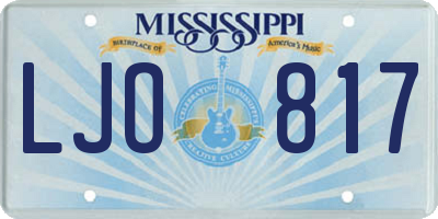 MS license plate LJO817