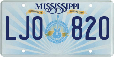 MS license plate LJO820