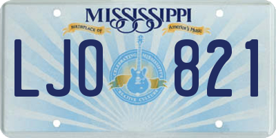 MS license plate LJO821