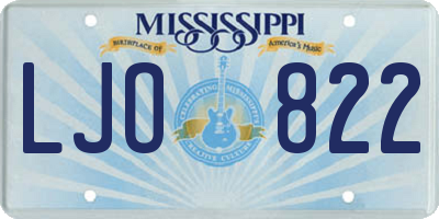 MS license plate LJO822