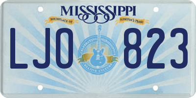 MS license plate LJO823