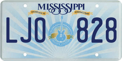 MS license plate LJO828