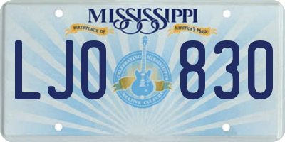 MS license plate LJO830