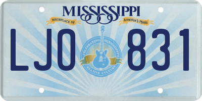 MS license plate LJO831