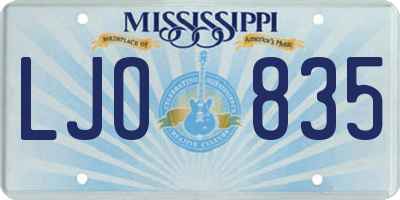 MS license plate LJO835