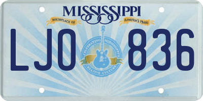 MS license plate LJO836