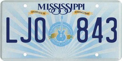 MS license plate LJO843