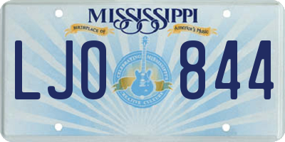 MS license plate LJO844