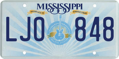 MS license plate LJO848