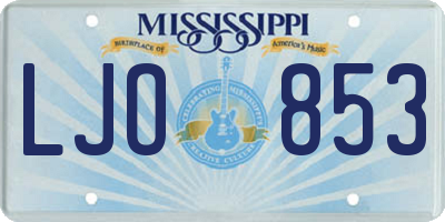 MS license plate LJO853