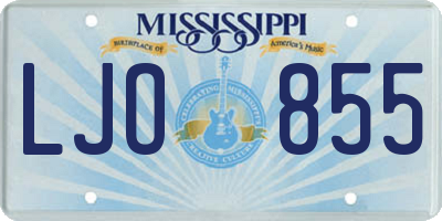 MS license plate LJO855