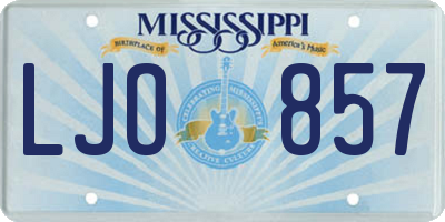 MS license plate LJO857