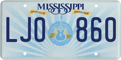 MS license plate LJO860