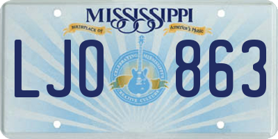 MS license plate LJO863