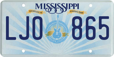 MS license plate LJO865