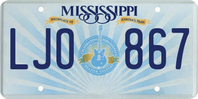 MS license plate LJO867