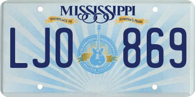 MS license plate LJO869