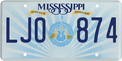 MS license plate LJO874