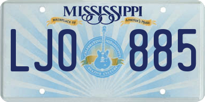 MS license plate LJO885