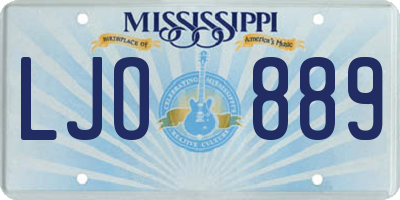 MS license plate LJO889