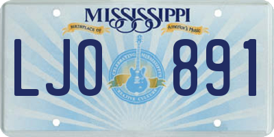 MS license plate LJO891