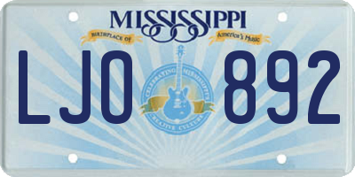 MS license plate LJO892