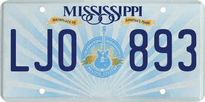 MS license plate LJO893