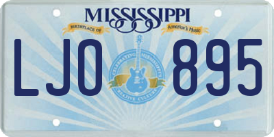 MS license plate LJO895