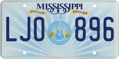 MS license plate LJO896
