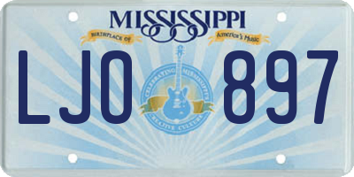 MS license plate LJO897