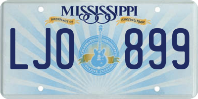 MS license plate LJO899