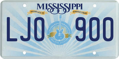 MS license plate LJO900